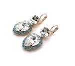 Earrings by Mariana Woman Beautiful Clear and Turquoise Swarovski Crystals - Image 2
