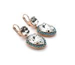 Earrings by Mariana Woman Beautiful Clear and Turquoise Swarovski Crystals - Image 3
