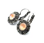 Earrings By Mariana Woman Floral Lt. Azore and Lt. Peach Swarovski Crystals - Image 4