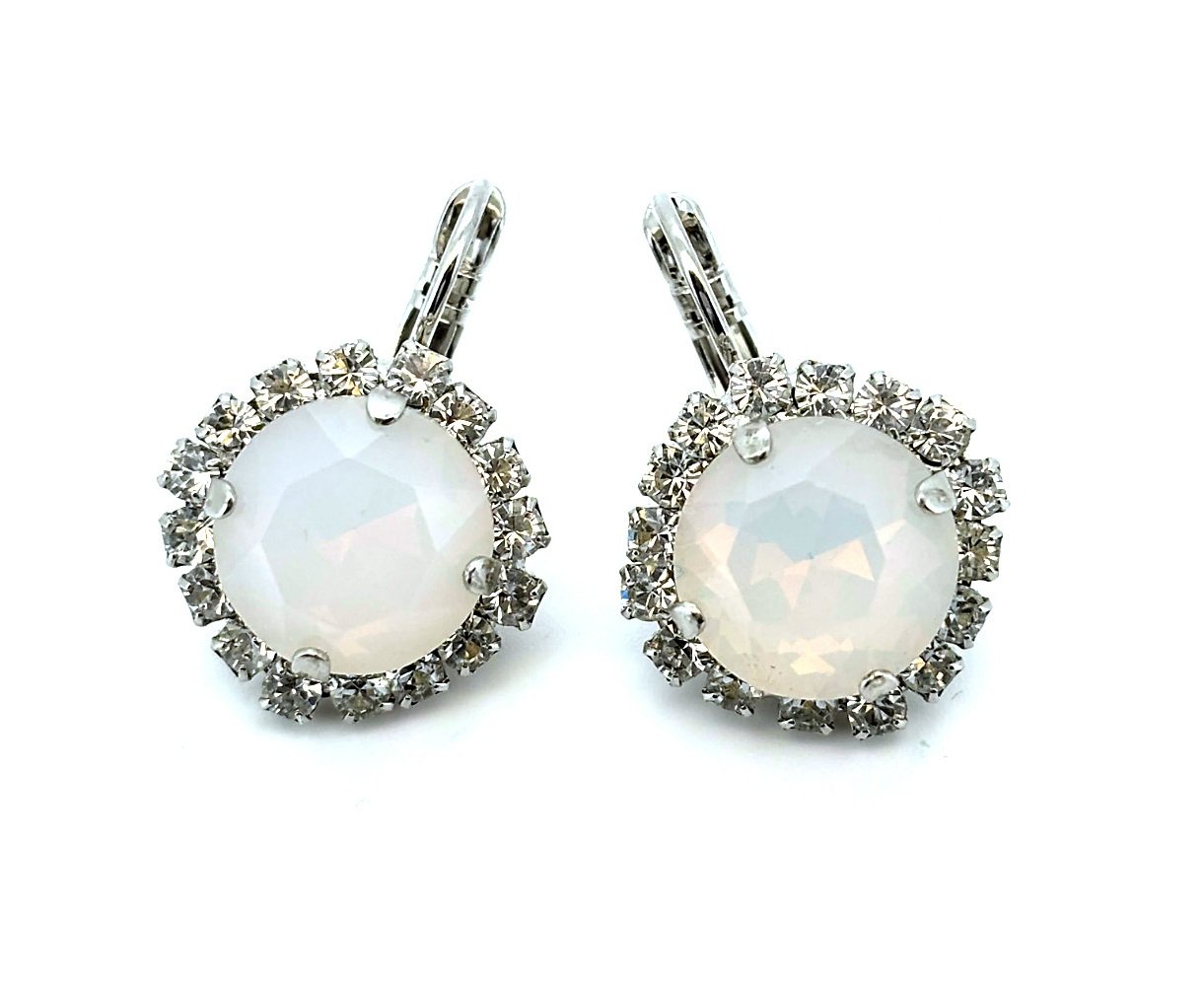 E-1137-1-001234-RO6 (1) Earrings By Mariana Woman Classy White Opal and Clear Swarovski Crystals - Image 1