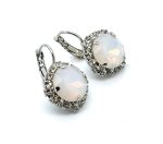 Earrings By Mariana Woman Classy White Opal and Clear Swarovski Crystals - Image 3