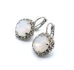 Earrings By Mariana Woman Classy White Opal and Clear Swarovski Crystals - Image 2