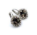 Earrings by Mariana Woman Beautiful Black Diamond and Labrador Swarovski Crystals - Image 3