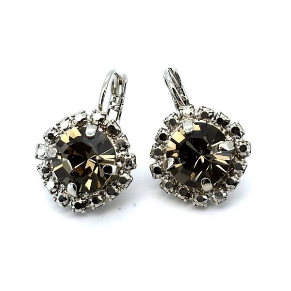 Earrings by Mariana Woman Beautiful Black Diamond and Labrador Swarovski Crystals