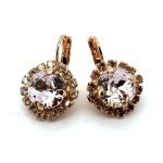 Earrings by Mariana Woman Lovely Pink and Golden Swarovski Crystals