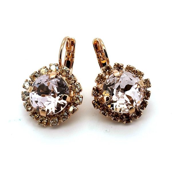 Earrings by Mariana Woman Lovely Pink and Golden Swarovski Crystals