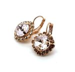Earrings by Mariana Woman Lovely Pink and Golden Swarovski Crystals - Image 2