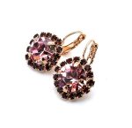 Earrings by Mariana Woman Lovely Rose and Amethyst Swarovski Crystals - Image 2