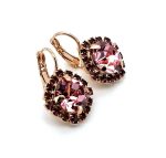 Earrings by Mariana Woman Lovely Rose and Amethyst Swarovski Crystals - Image 3
