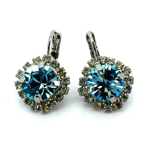 Earrings by Mariana Woman Gorgeous Aquamarine and Chrysolite Swarovski Crystals
