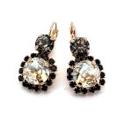 Earrings by Mariana Woman Stunning Black Diamond and Moonlight Swarovski Crystals