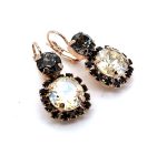 Earrings by Mariana Woman Stunning Black Diamond and Moonlight Swarovski Crystals - Image 3