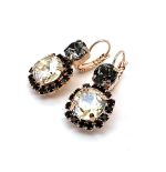 Earrings by Mariana Woman Stunning Black Diamond and Moonlight Swarovski Crystals - Image 2