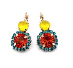 Earrings by Mariana Woman Sassy Red and Yellow Swarovski Crystals