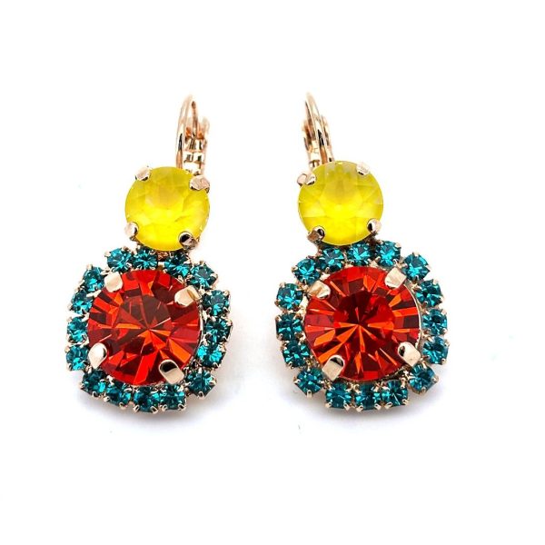 Earrings by Mariana Woman Sassy Red and Yellow Swarovski Crystals