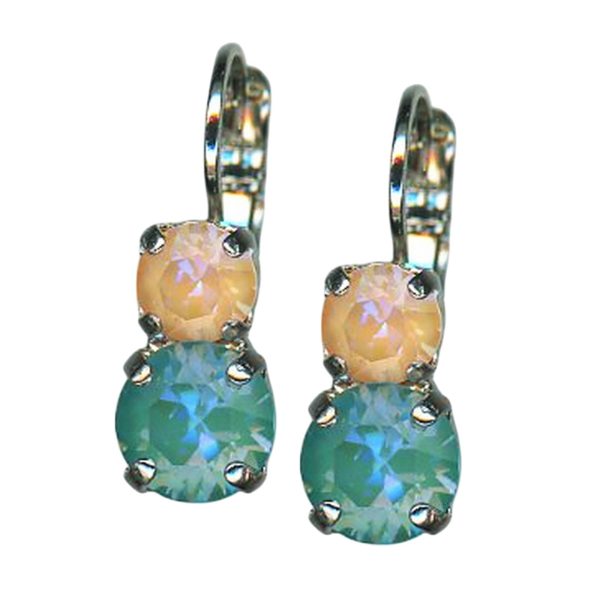 Earrings by Mariana Woman Shimmering Laguna and Peach Swarovski Crystals