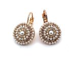 Earrings By Mariana Woman Timeless Pearl and Golden Swarovski Crystals