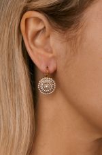 Earrings By Mariana Woman Timeless Pearl and Golden Swarovski Crystals - Image 3