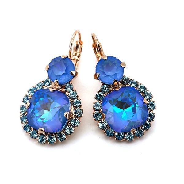 Earrings by Mariana Woman Gorgeous Ocean and Aquamarine Swarovski Crystals