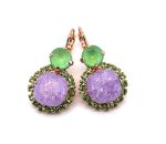 Earrings by Mariana Woman Beautiful Violet Ice and Chrysolite Swarovski Crystals