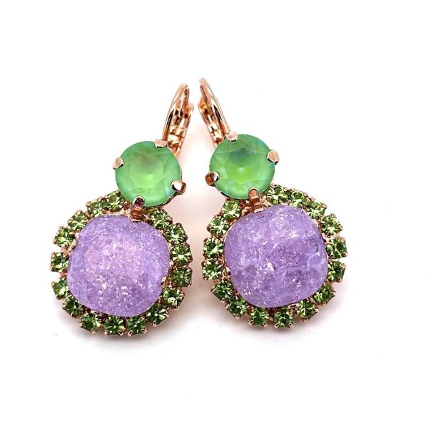 Earrings by Mariana Woman Beautiful Violet Ice and Chrysolite Swarovski Crystals