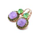 Earrings by Mariana Woman Beautiful Violet Ice and Chrysolite Swarovski Crystals - Image 2