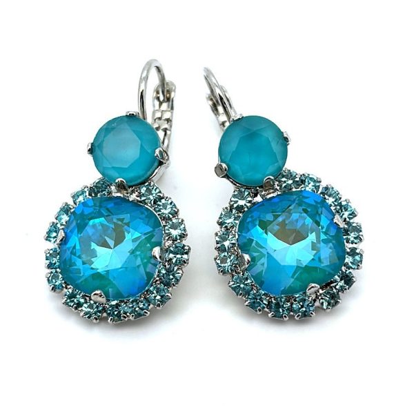Earrings by Mariana Woman Charming Laguna and Turquoise Swarovski Crystals