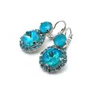 Earrings by Mariana Woman Charming Laguna and Turquoise Swarovski Crystals - Image 2