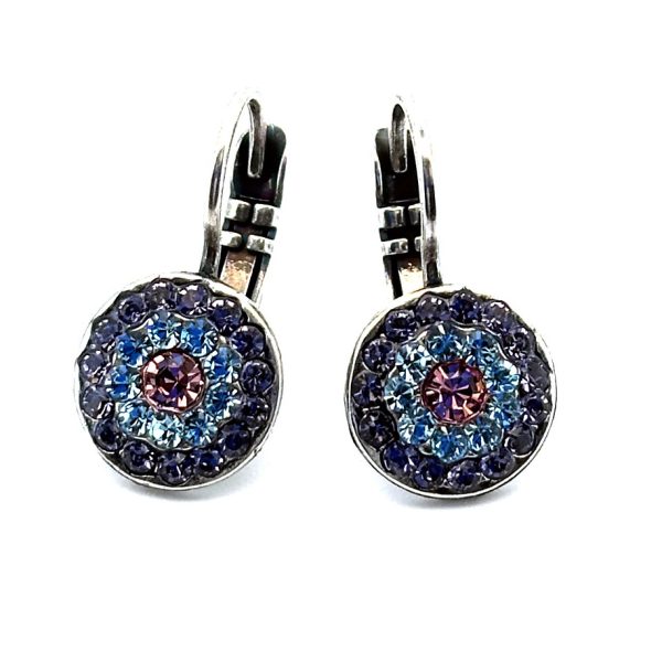Earrings By Mariana Woman Lovely Amethyst and Aquamarine Swarovski Crystals