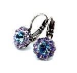 Earrings By Mariana Woman Dainty Floral Purple and Blue Swarovski Crystals - Image 2
