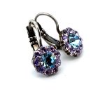 Earrings By Mariana Woman Dainty Floral Purple and Blue Swarovski Crystals - Image 4