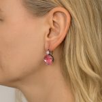 Earrings By Mariana Woman Sassy Rose Quartz Swarovski Crystals - Image 3