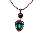 Necklace Pendant by Mariana Woman Gorgeous Indicolite and Amethyst Swarovski Crystals