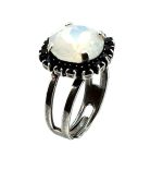 Ring by Mariana Woman Gorgeous Montana Blue and White Opal Swarovski Crystals