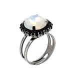 Ring by Mariana Woman Gorgeous Montana Blue and White Opal Swarovski Crystals - Image 3