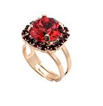 Ring by Mariana Woman Stunning Padparadscha and Siam Swarovski Crystals