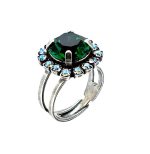 Ring by Mariana Woman Exquisite Emerald and Moonlight Swarovski Crystals