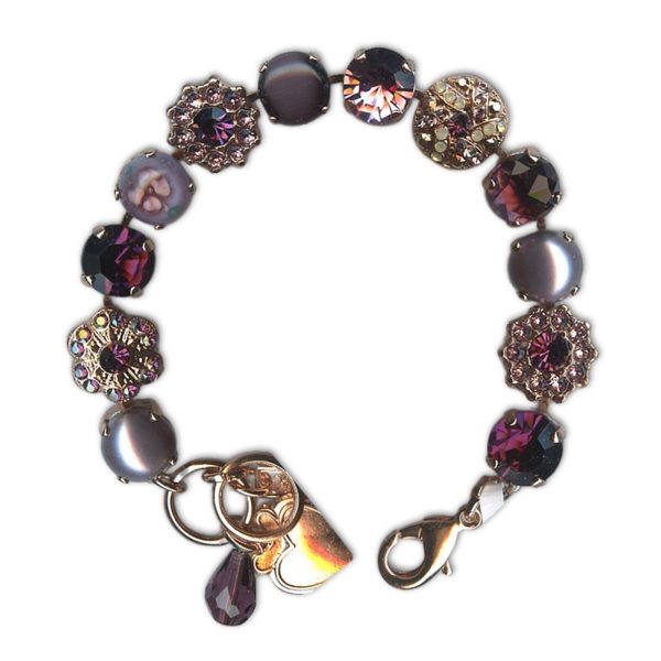Bracelet by Mariana Woman Glamorous Pearl and Amethyst Swarovski Crystals