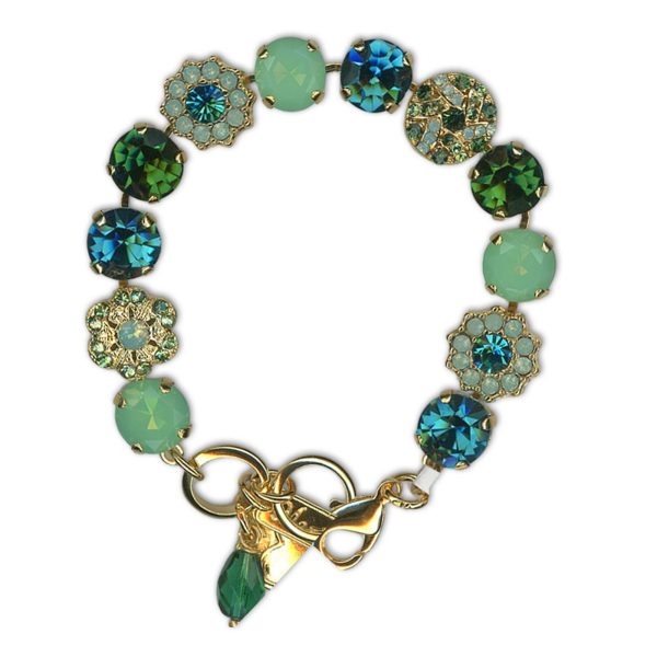 Bracelet by Mariana Woman Sophisticated Emerald and Opal Swarovski Crystals