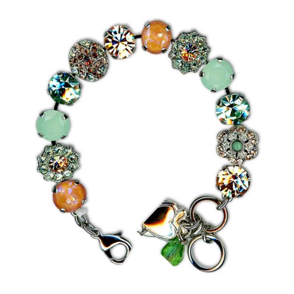 Bracelet by Mariana Woman Gorgeous Peach and Green Swarovski Crystals
