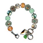 Bracelet by Mariana Woman Gorgeous Peach and Green Swarovski Crystals - Image 3