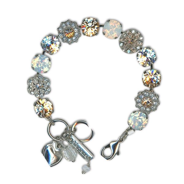 Bracelet by Mariana Woman Timeless Opal and Golden Swarovski Crystals