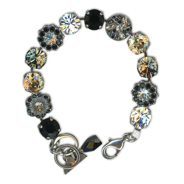 Bracelet by Mariana Woman Exquisite Jet and Moonlight Swarovski Crystals
