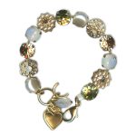 Bracelet by Mariana Woman Precious Pearl and Golden Swarovski Crystals - Image 3