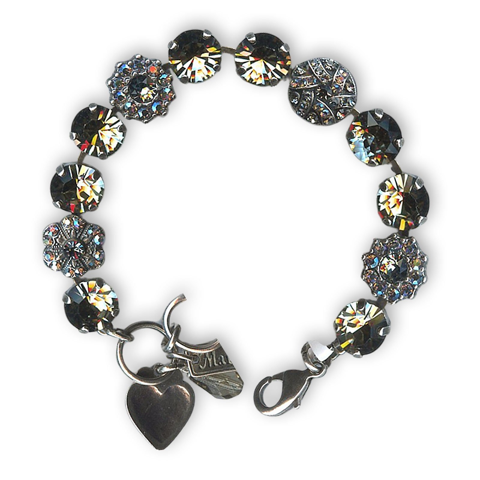 B-4259-215-3-SP (1) Bracelet by Mariana Woman Elegant Black Diamond and AB Swarovski Crystals - Image 1