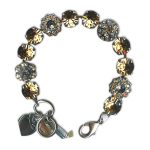 Bracelet by Mariana Woman Exquisite Champagne and Blue Swarovski Crystals