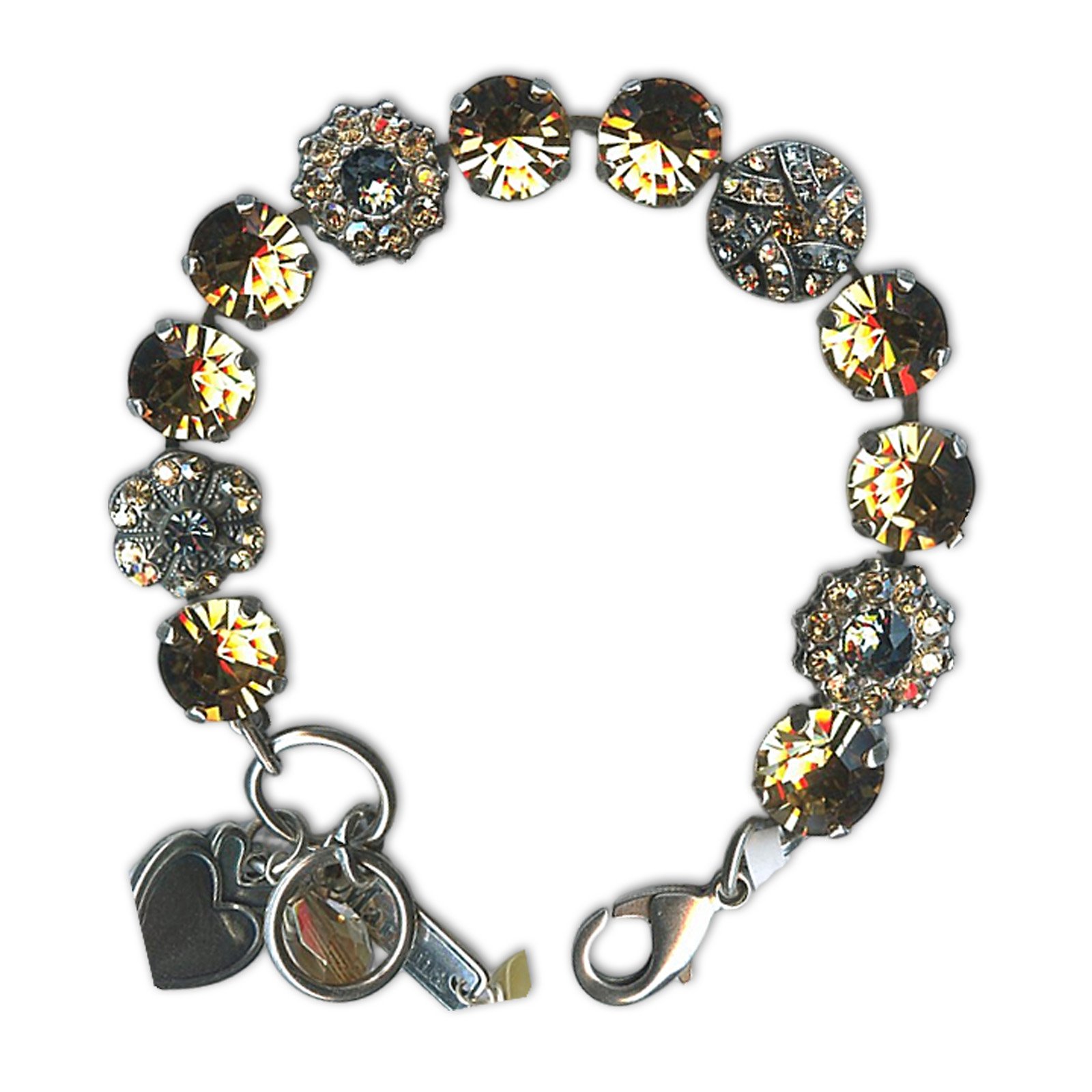 B-4259-216-3-SP (1) Bracelet by Mariana Woman Exquisite Champagne and Blue Swarovski Crystals - Image 1