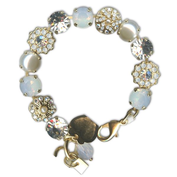 Bracelet by Mariana Woman Opulent Pearl and Clear Swarovski Crystals