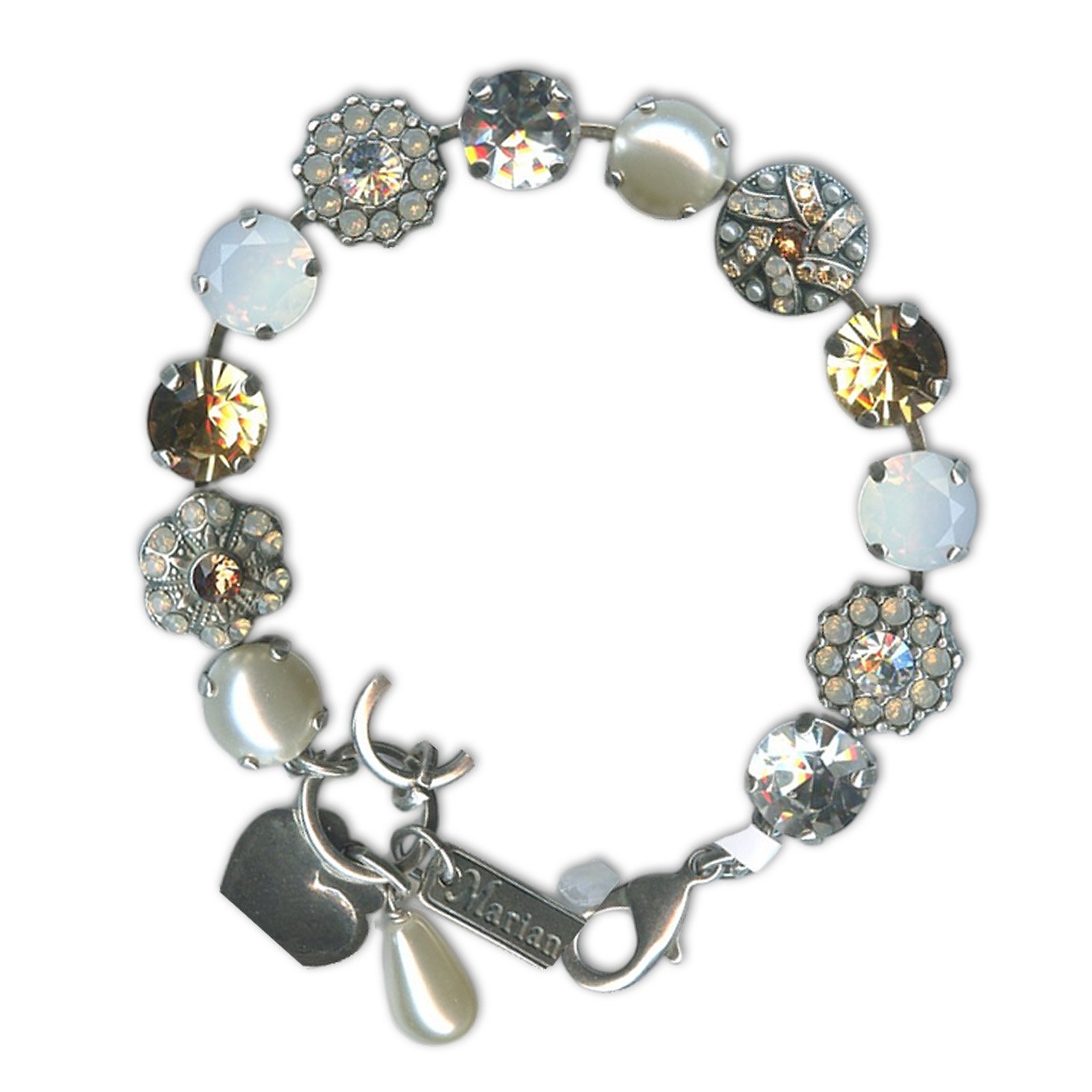 B-4259-3911-SP (1) Bracelet by Mariana Woman Timeless Pearl and Opal Swarovski Crystals - Image 1