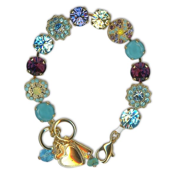 Bracelet by Mariana Woman Charming Aquamarine and Amethyst Swarovski Crystals